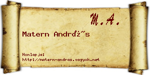 Matern András névjegykártya